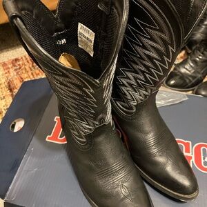 Durango Black Cowboy Boots with Classic Stitching